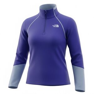 THE NORTH FACE WOMENS PULLOVER 1/4 ZIP 2 TONE BLUE SIZE M